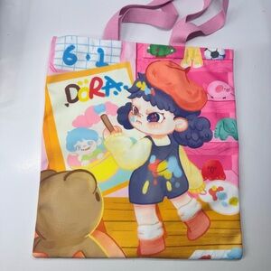 Dora Canvas Tote Bag, Pop Mart Style Character Bag